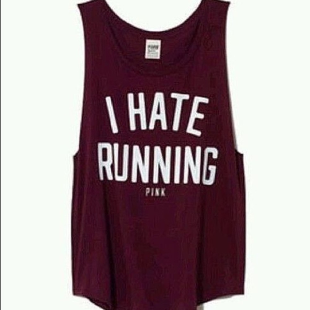 Victoria Secret PINK I HATE RUNNING Tank - Picture 2 of 4